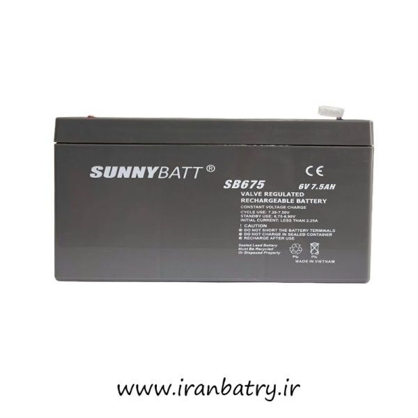 باتری 6ولت 7/5 آمپر SUNNYBATT