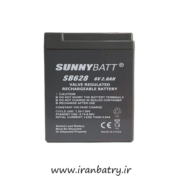 باتری 6ولت 2/8 آمپر SUNNYBATT